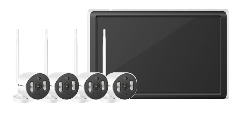 Steren Kit de Vigilancia CCTV-990LCD de 4 Cámaras CCTV Bullet con Grabadora de 8 Canales