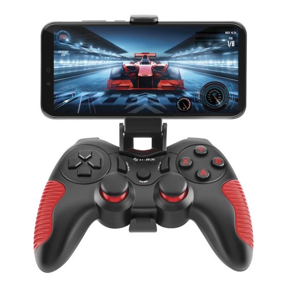 Steren Gamepad COM-016, Inalámbrico, Bluetooth, Negro/Rojo