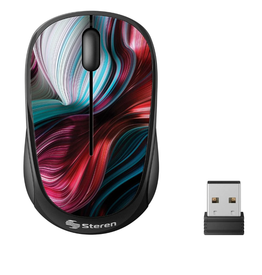 Compra Mini Mouse Ergonómico Steren Inalámbrico Rojo/Azul, COM5707AZR