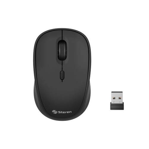 Mouse Ergonómico Steren COM-5716NE, Inalámbrico, Óptico, 1.600DPI, RF Inalámbrico, Negro