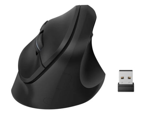 Mouse Ergonómico Steren COM-5775, Inalámbrico, Laser, 1.500DPI, USB-A, Negro