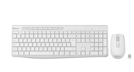 Kit de Teclado y Mouse Steren COM-6200, Inalámbrico, USB, Blanco, Español