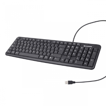 Teclado Steren COM-624, Alámbrico, USB, Negro (Español)