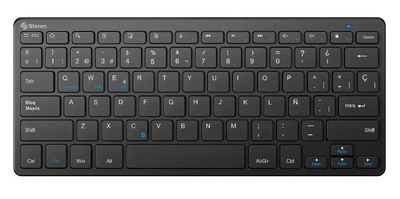 Teclado Steren COM-670, Inalámbrico, Bluetooth, Negro (Español)