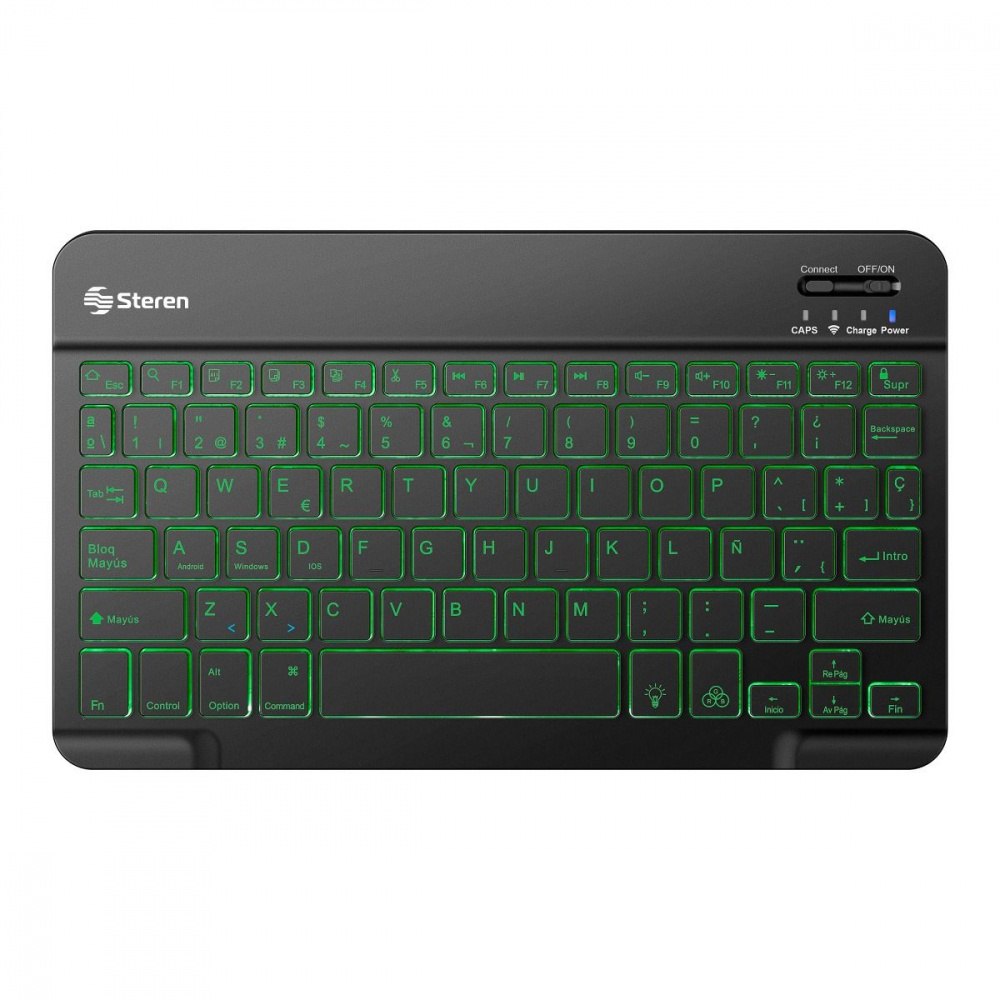 Teclado Steren COM-680, Inalámbrico, Bluetooth, Negro (Español)