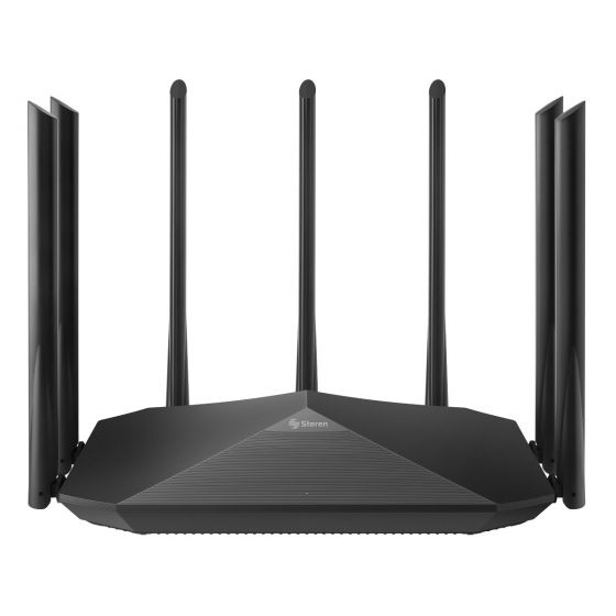 Router Steren Fast Ethernet de Banda Dual MU-MIMO COM-870, Inalámbrico, 1733 Mbit/s, 4x RJ-45, 2.4/5GHz, 7 Antenas Externas de 6dBi