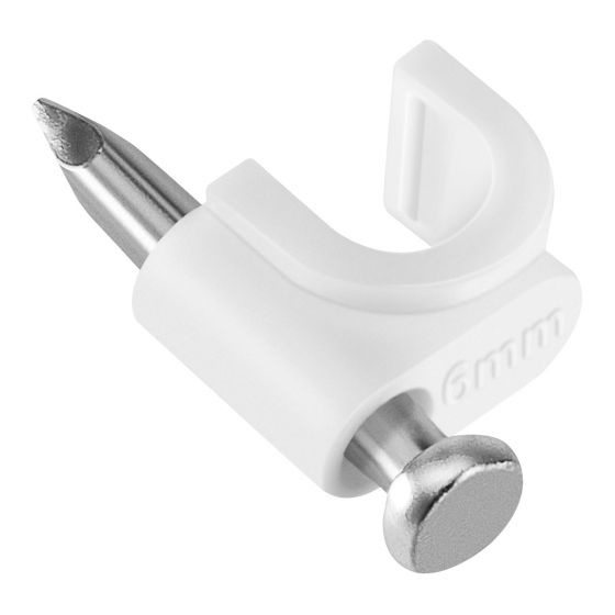Steren Grapa para Cable GRA-955B, 5mm, Blanco, 50 Piezas