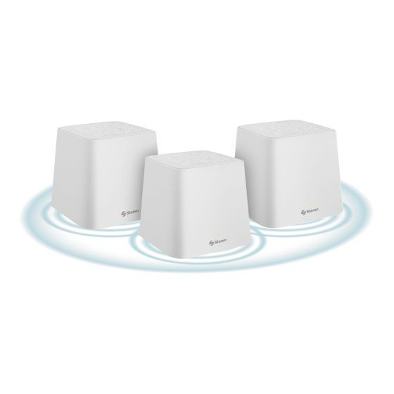 Access Point Steren con Sistema de Red Wi-Fi en Malla MESH-300, 867 Mbit/s, 2x RJ-45, 2.4/5GHz, Antena Interna de 3dBi - 3 Piezas