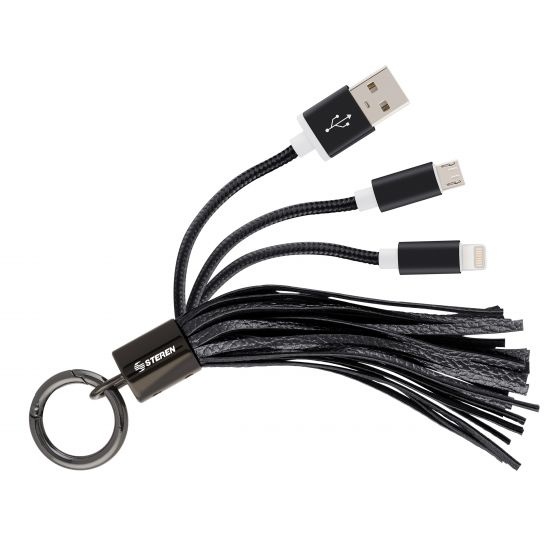 Compra Steren Cable 2 en 1 USB Micro USB/Lightning 6.5cm Negro, MOV321CNE Cyberpuerta.mx