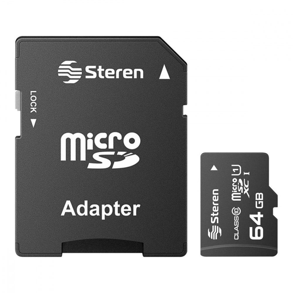 Memoria Flash Steren MSD-064ST, 64GB MicroSDXC UHS-I Clase 10, con Adaptador