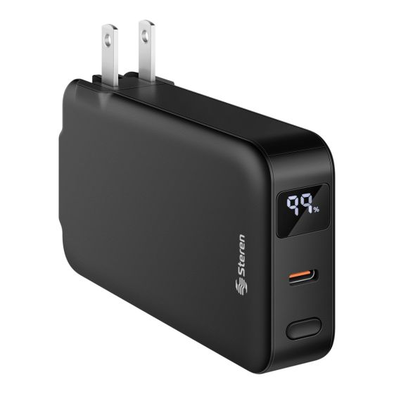 Cargador Portátil Steren Power Bank PB-2005AC, 5000mAh, Negro