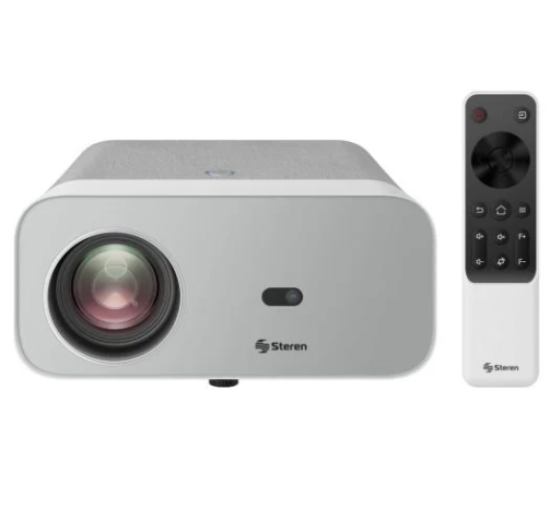Proyector Steren PRO-4000GR LED, 1920x1080 Full HD, 300 lúmenes ANSI, Inalámbrico, con Bocinas, Gris