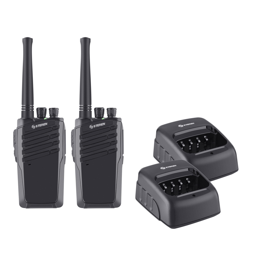 Steren Kit de 2 Radios RAD-010, 16 Canales, Negro