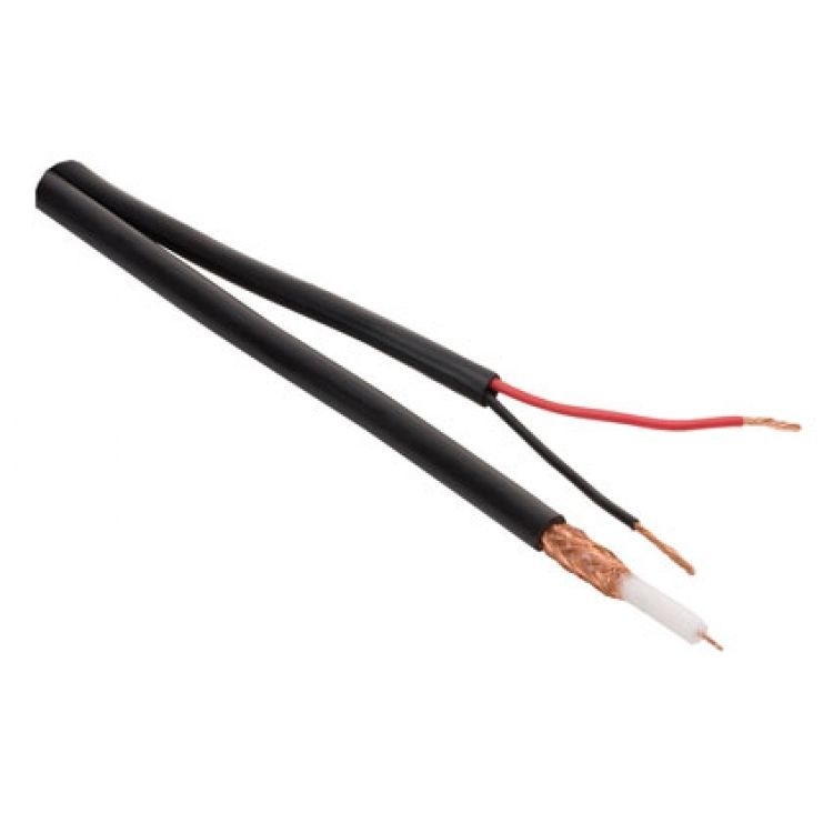 Steren Cable Coaxial Siamés RG59U, 18AWG, Negro - Precio por Metro