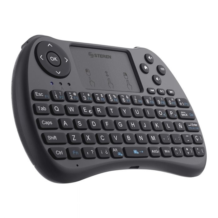 Mini Teclado Steren RM-325 con Panel Touch, RF Inalámbrico, Negro (Español)