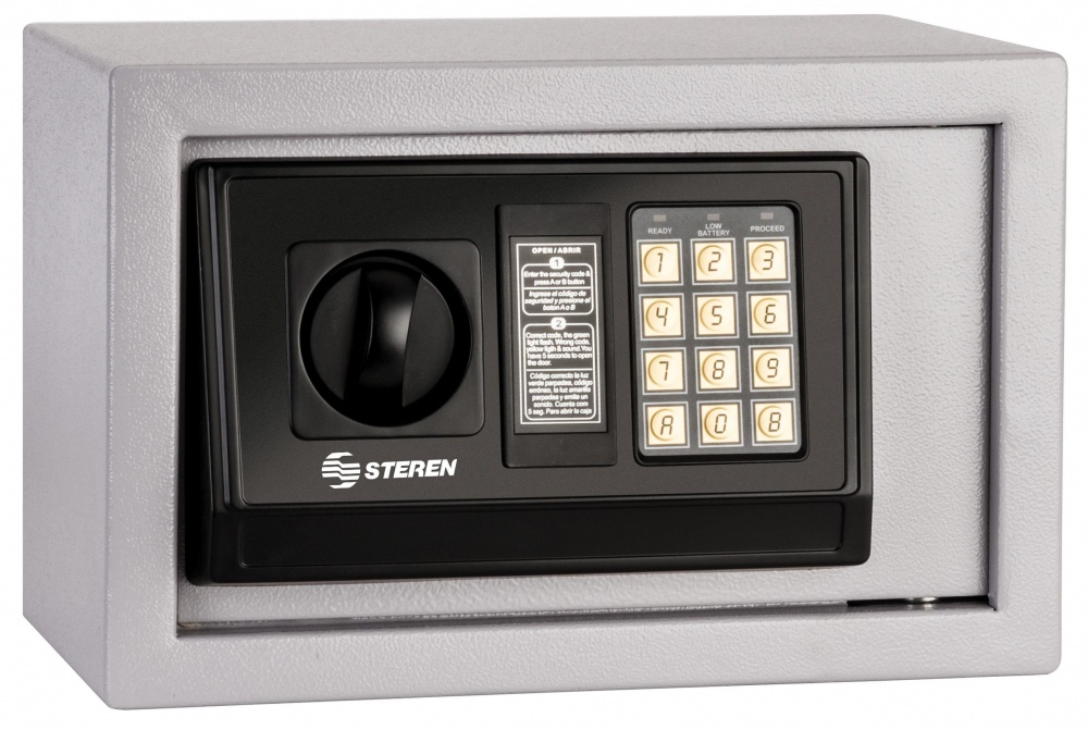 Steren Caja Fuerte SEG-480 con Teclado y Cerradura, Gris
