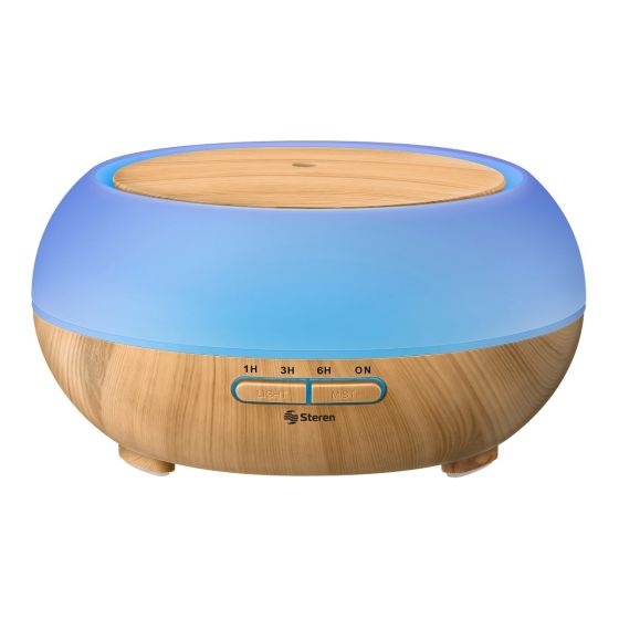 Steren Humidificador y Difusor de Aroma Wi-Fi SHOME-AIR, 400ml, Azul/Madera