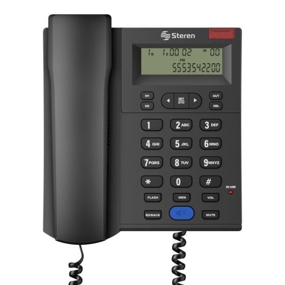 Steren Teléfono Alámbrico TEL-245, Altavoz, Negro