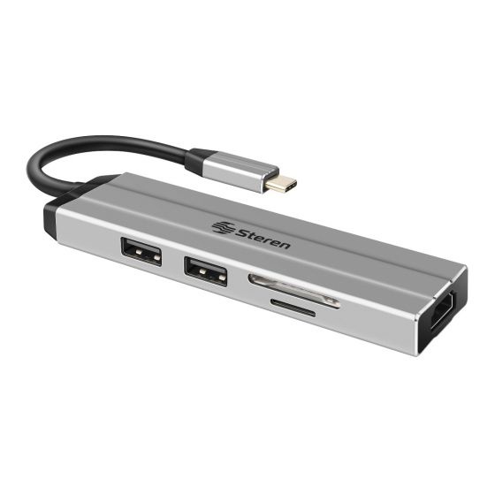 Steren Docking Station USB-4740 USB-C, 2x USB 3.0, 1x USB-C, 1x HDMI, Plata