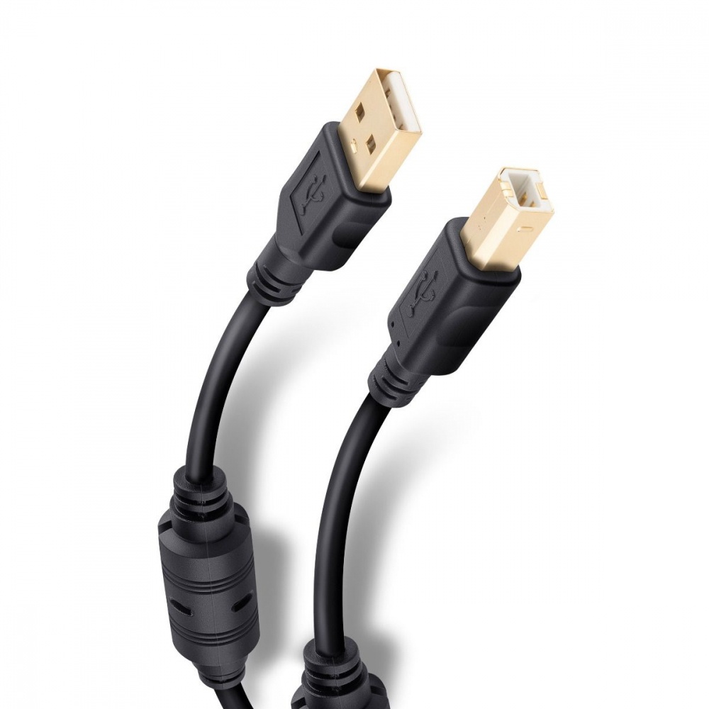 Steren Cable USB A Macho - USB B Macho, 3.6 Metros, Negro