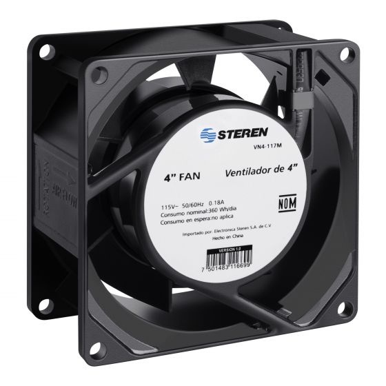 Ventilador Steren VN4-117M, 80mm, 3000RPM, Negro 