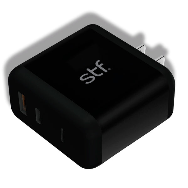STF Cargador de Pared ST-A02985, 12V, 2 USB/C, Negro