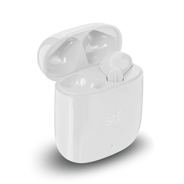 STF Audífonos Intrauriculares con Micrófono Nordic, Inalámbrico, Bluetooth, Micro USB, Blanco