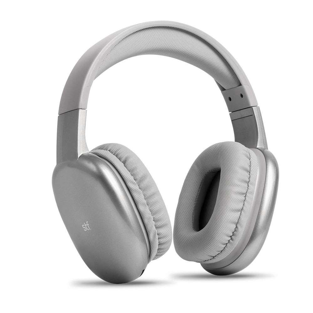 STF Audífonos con Micrófono Aurum, Bluetooth, Alámbrico/Inalámbrico, 3.5mm, Gris