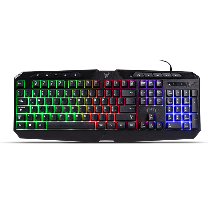 Teclado Gamer STF Beast Abysmal Armor Force RGB, Alámbrico, Negro (Español)