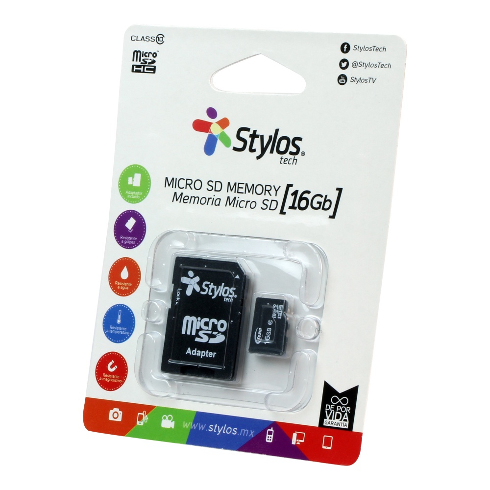 Memoria Flash Stylos STMS161B, 16GB MicroSDHC Clase 10