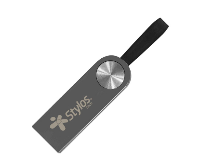 Memoria USB Stylos ST300, 16GB, USB 2.0, Lectura 80MB/s, Gris