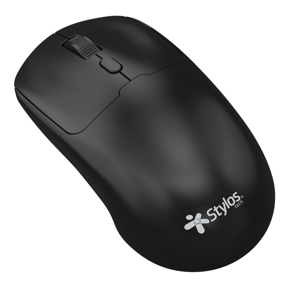 Mouse Ergonómico Stylos STPMOI7B, Inalámbrico, Óptico, 1.600DPI, RF Inalámbrico, Negro