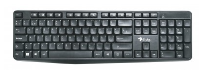 Teclado Stylos STPTEC4B, Inalámbrico, RF Inalámbrico + USB, Negro (Español)