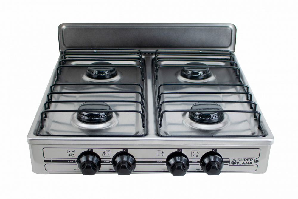 Super Flama Parrilla de Gas 4Q-TA, 4 Quemadores, Acero Inoxidable