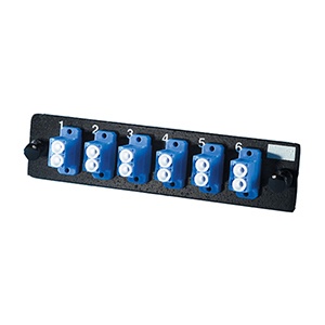 Superior Essex Panel de 6 Adaptadores de Fibra Óptica LC Dúplex Monomodo, Azul
