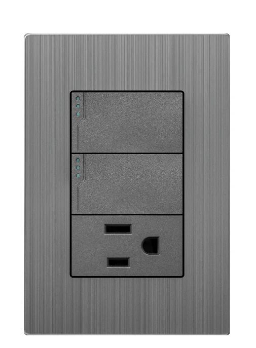 Supplier Tomacorriente SPM-12010103, 1 Enchufe + 2 Apagadores, 250V, 16A, Grafito