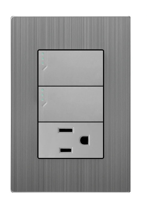 Supplier Tomacorriente SPM-12010103P, 1 Enchufe + 2 Apagadores, 120 - 250V, 16A, Grafito