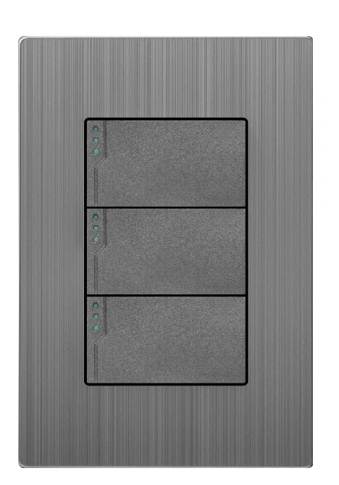 Supplier Placa con Apagador SPM-12020202, 3 Interruptores, 127 - 220V, 16A, Grafito