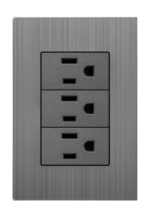 Supplier Tomacorriente SPM-12030303, 3 Enchufes, 120 - 250V, 16A, Grafito