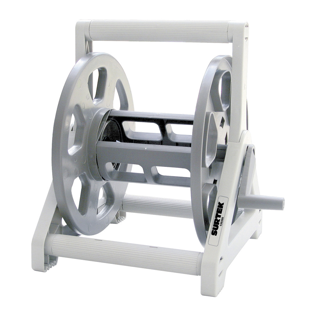 Porta Manguera Piso Surtek 130360, hasta 60 Metros, Gris