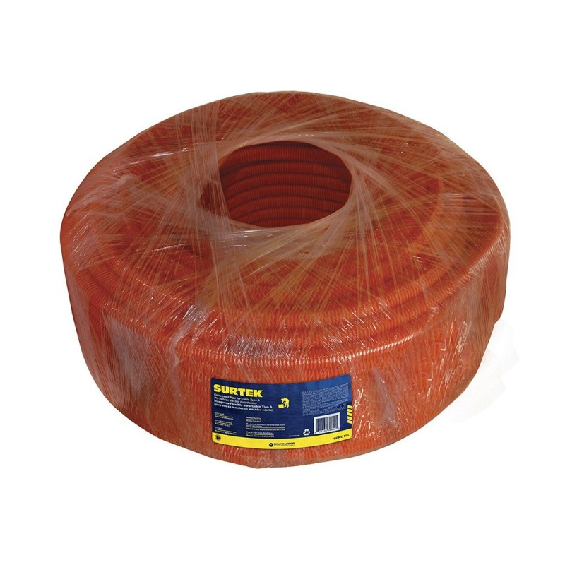 Surtek Bobina de Manguera Flexible para Cable, 1", 50 Metros, Naranja