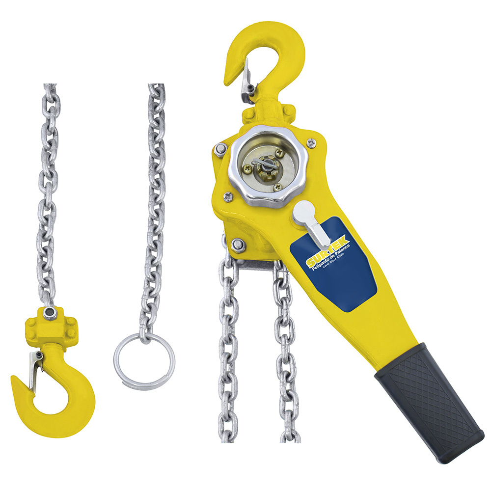 Surtek Polipasto POLPAL1, 750Kg, Cadena 1.5 Metros, Amarillo