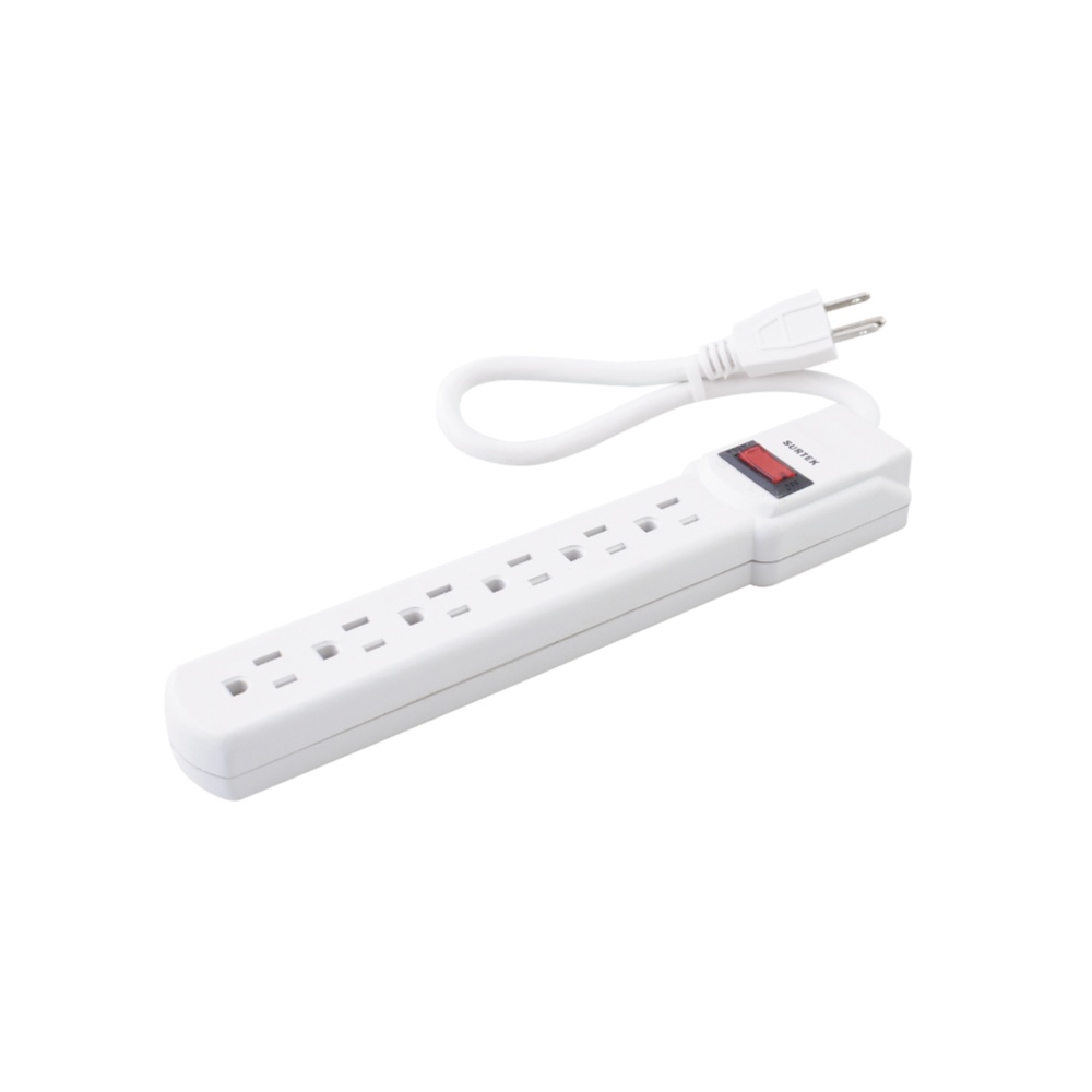 Surtek Multicontacto SYS-136201, 6 Salidas, 127V, 15A, 30cm