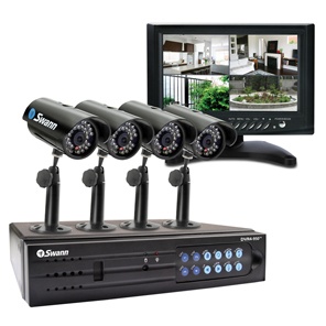 Swann Kit de Vigilancia SW344-DPS de 4 Cámaras, con Monitor LCD 7''