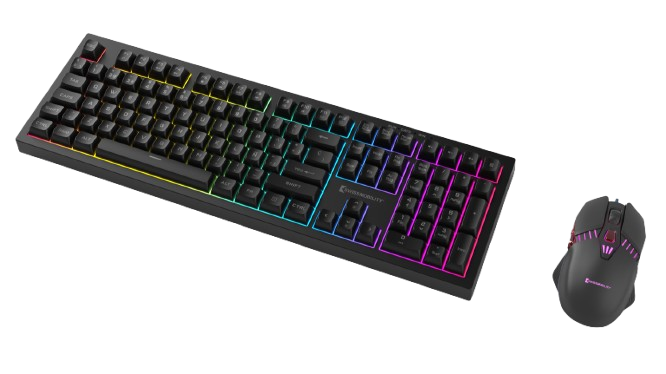 Kit Gamer de Teclado y Mouse Swiss Mobility HPE708-G800, Alámbrico, USB, Negro, Español