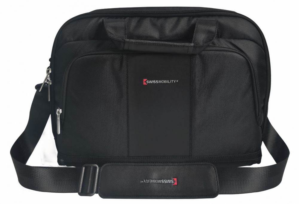 Swiss Mobility Maletín de Poliéster RIGI-117BK para Laptop 17", Negro