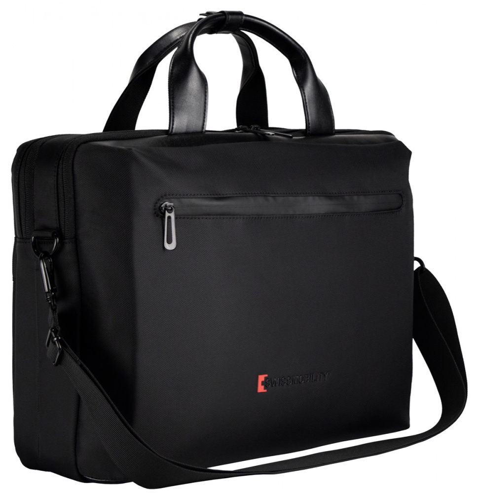 Swiss Mobility Maletín de Poliéster ROBLE-117BK para Laptop 17", Negro