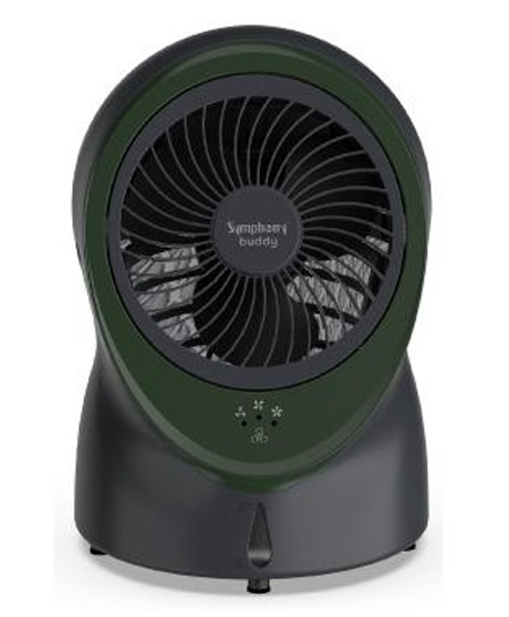 Symphony Ventilador BUDDY, 3 Velocidades, 9", Negro