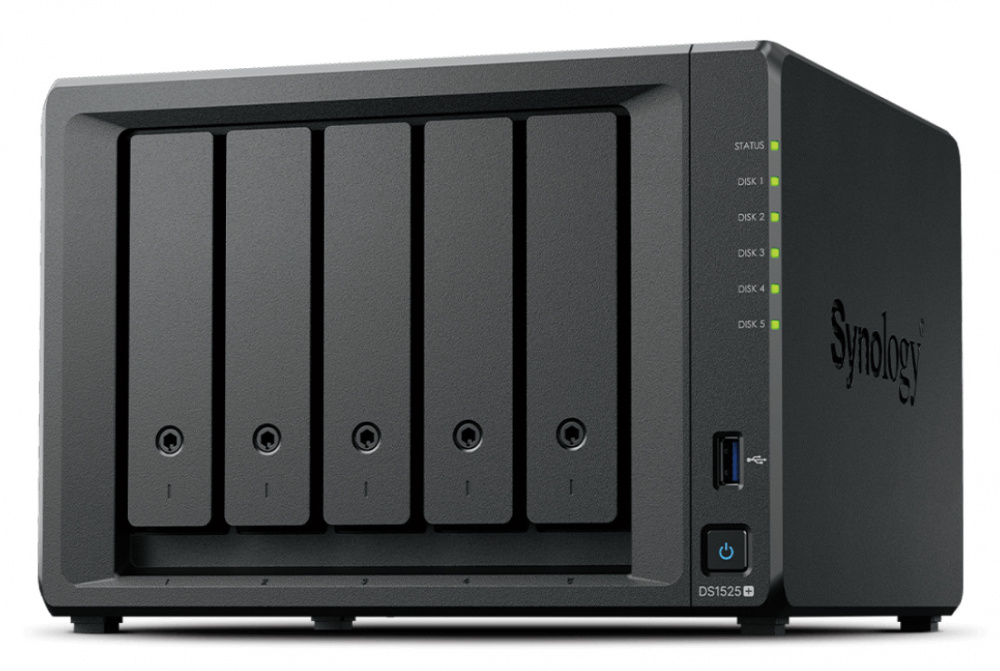 Synology DS1525+ NAS, 15 Bahías AMD Ryzen Embedded V1500B, 8GB RAM, M.2, SATA III, máx 300TB ― No Incluye Disco