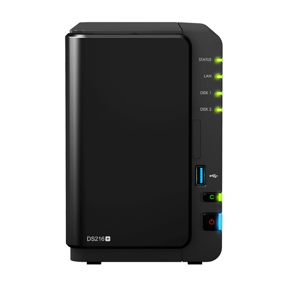 Synology Servidor NAS DiskStation DS216+ de 2 Bahías, max. 108TB, Intel Celeron N3050 2.16GHz, USB 2.0/USB 3.0